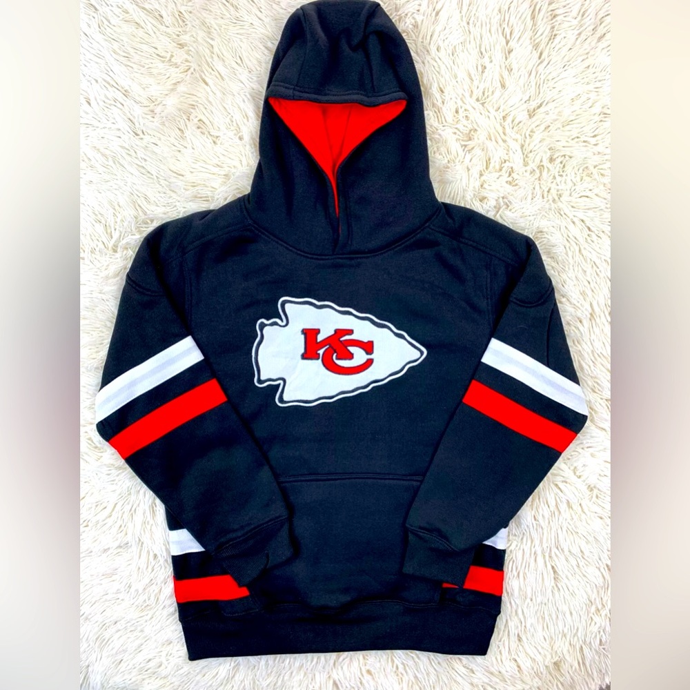 NWT! NFL Kansas City Chiefs Hoodie Sweatshirt | Black w/logo | Sz: S & L